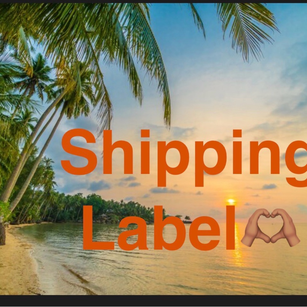 Tropical Beach Sunset Shipping Label
